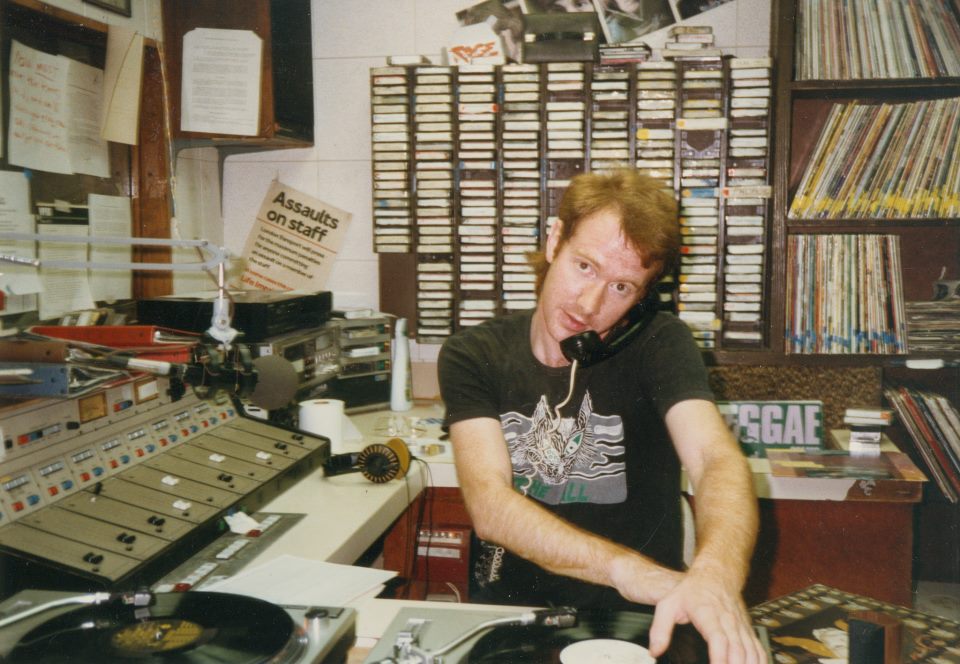 Chris at WPRB in Fall t-shirt